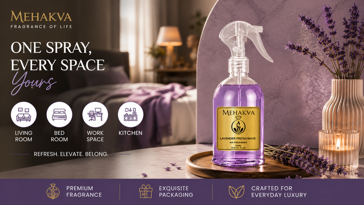 Mehakva Blog Post: Lavender Air Freshener for Home | Fresh Floral Room Spray by MEHAKVA - Featured Image